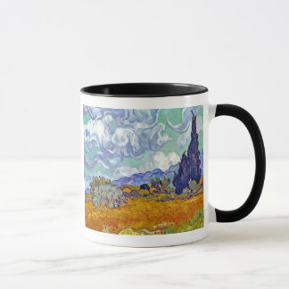 Taza Van Gogh - Campo de trigo con cipreses