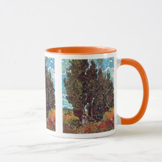 Taza Van Gogh - Cipreses con dos figuras femeninas