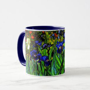 Taza Van Gogh - Lirios, pintura floral,
