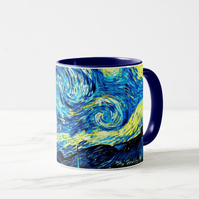 Taza Van Gogh - Noche estrellada, famosa pintura Mug (Anverso derecho)