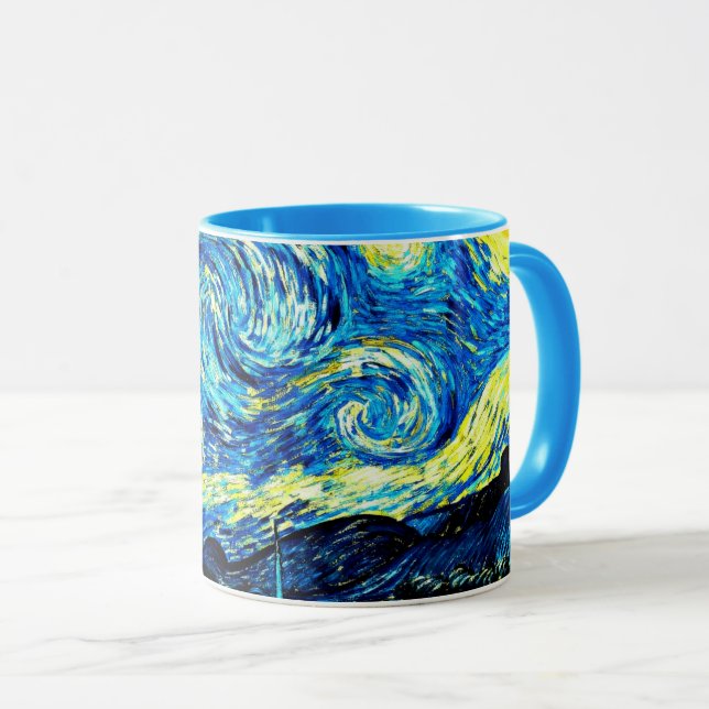 Taza Van Gogh - Noche estrellada, pintura famosa (Anverso derecho)