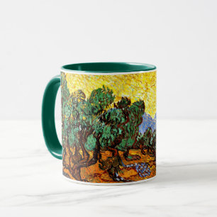 Taza Van Gogh - Olivos con cielo y sol amarillos