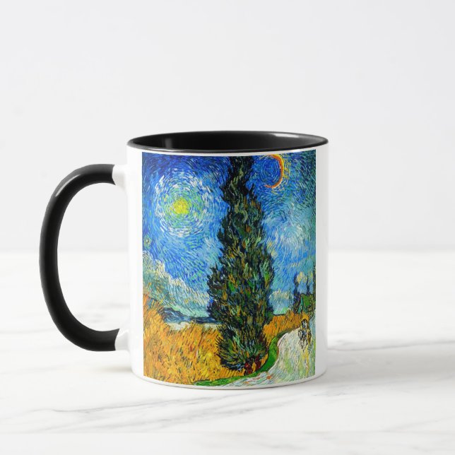 Taza Van Gogh Road con Cypress y Star (Izquierda)