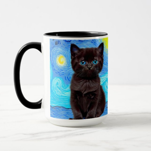 Taza Van Gogh Starry Night Black Cat (Izquierda)