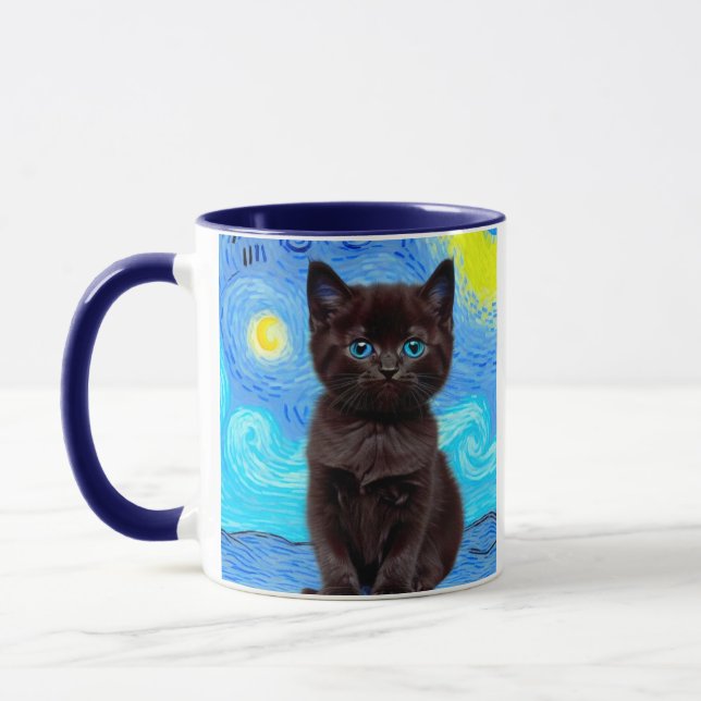 Taza Van Gogh Starry Night Black Cat (Izquierda)