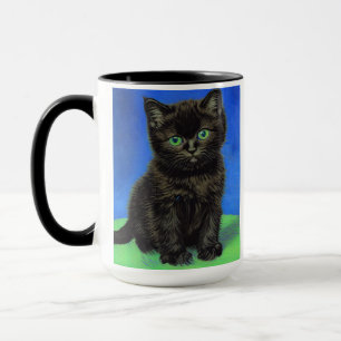 Taza Van Gogh Style Black Kitten