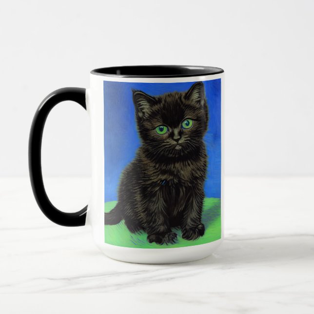 Taza Van Gogh Style Black Kitten (Izquierda)