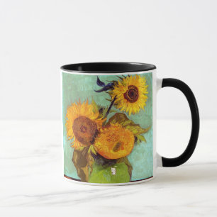 Taza Van Gogh - Tres Girasoles En Un Jarrón - Arte Fino
