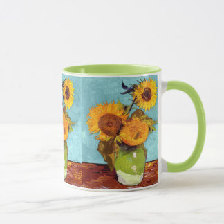 Taza Van Gogh - Tres Girasoles En Un Jarrón - Arte Fino