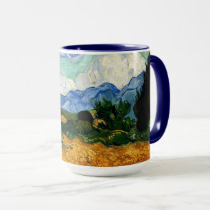 Taza Van Gogh - Wheatfield con un árbol ciprés