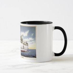 Taza Vapor Naushon, línea del barco de vapor de
