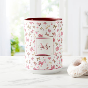 Taza Vaquera de Rodeo Rosa Coqueta Monograma Personaliz