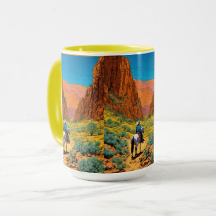 Taza Vaquero al estilo de Tintin Vibrante escena del