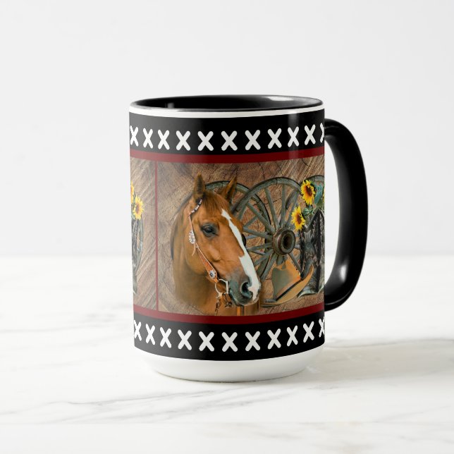 Taza Vaquero de caballos occidentales bota rueda de Gor (Anverso derecho)
