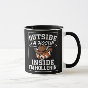 Taza Vaquero de Panda Rojo Divertido