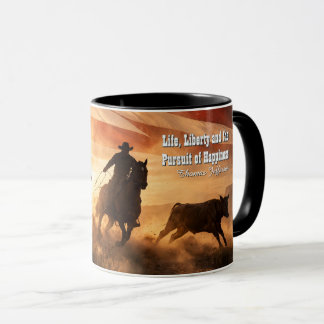 Taza Vaquero Occidental Libertad Patriótico Roping Rode