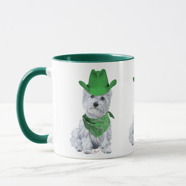Taza Vaquero Westie en Verde (Izquierda)