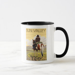 Taza Vaquero y caballo - Sun Valley, Idaho