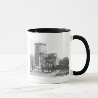 Taza Vaqueros en los caballos que presentan delante de
