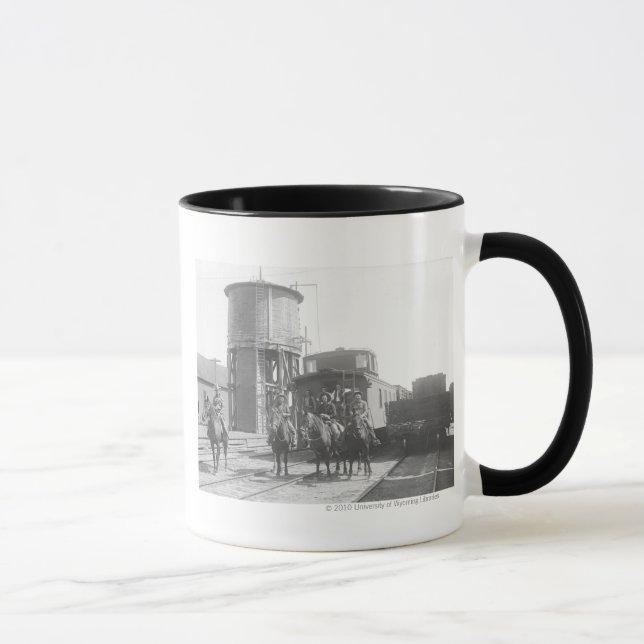 Taza Vaqueros en los caballos que presentan delante de (Derecha)