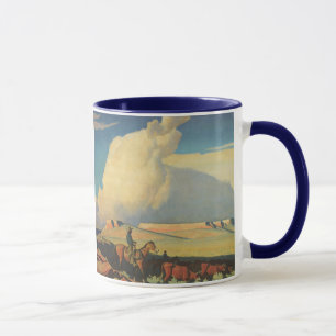 Taza Vaqueros vintage, Open Range de Maynard Dixon
