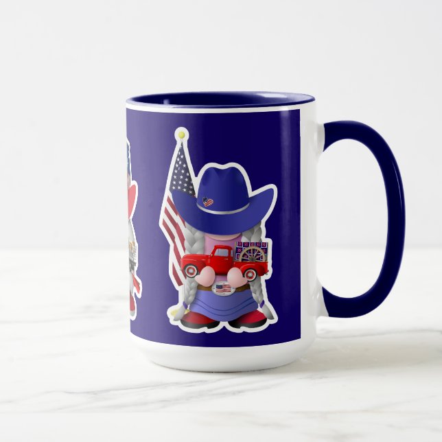 Taza Vaqueros y Cowgirl Gnomes estadounidenses (Derecha)