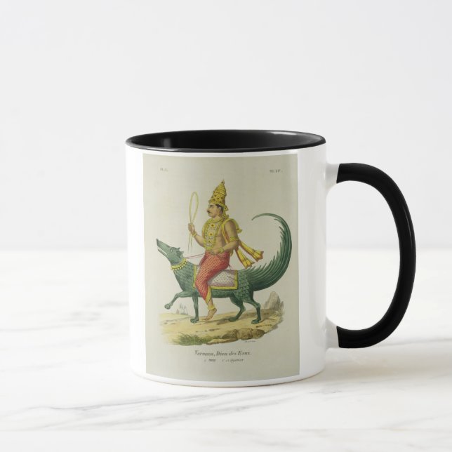 Taza Varuna, dios de los océanos, grabado por Charles (Derecha)