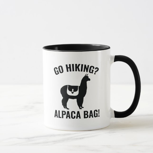 Taza ¿Vas a hacer senderismo? ¡Bolsa de la Alpaca! (Derecha)