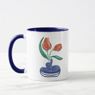 Taza Vasa moderna con tulipanes Arte De Vida Con Flor