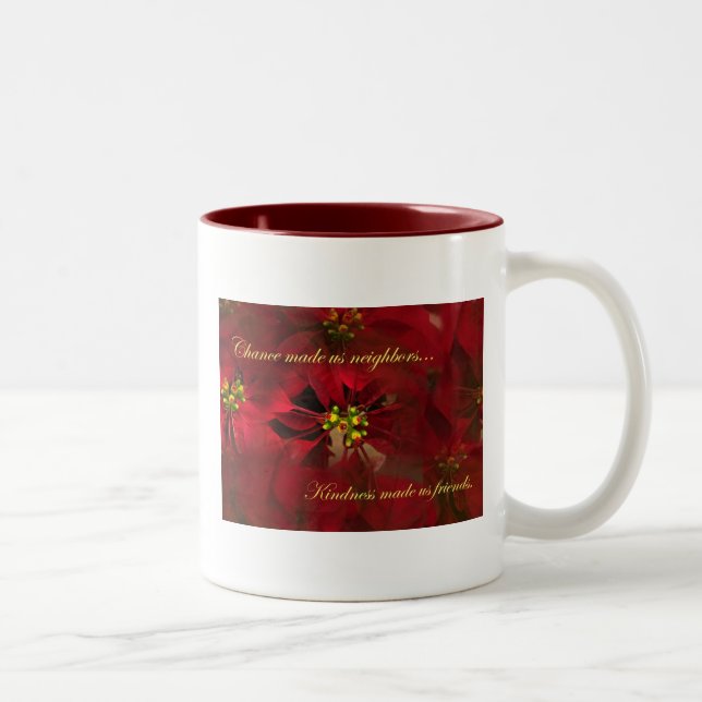 Taza vecina del regalo del navidad del Poinsettia (Derecha)