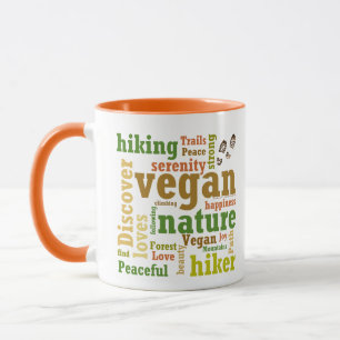 Taza Vegan Hiker Senderismo Word Cloud Mug