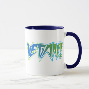 Taza Vegano del azul del eje de balancín
