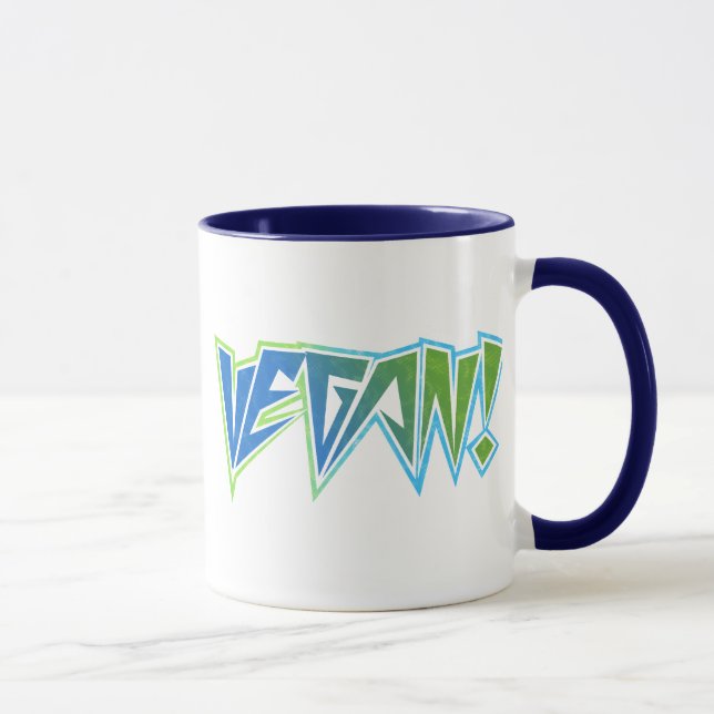 Taza Vegano del azul del eje de balancín (Derecha)