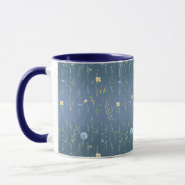 Taza Vegetación Acuarela Rústica Flor Botánica floral