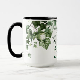Taza Vegetación botánica de acuarela familiar