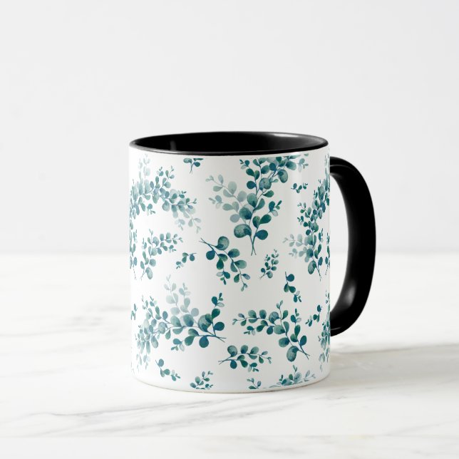Taza Vegetación de eucalipto acuarela (Anverso derecho)