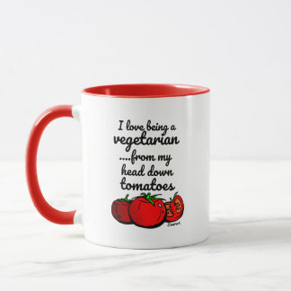 Taza vegetariana divertida con cita relacionada