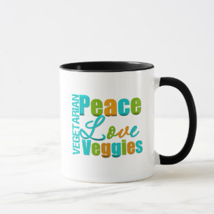 Taza Veggies vegetarianos del amor de la paz