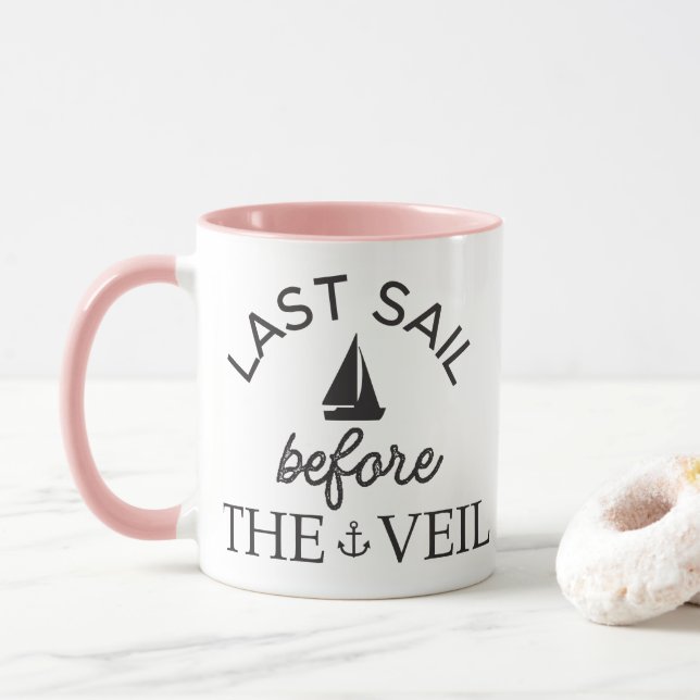 Taza Vela pasada antes del velo Bachelorette nupcial (Con donut)