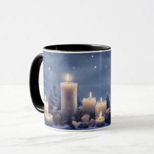 Taza Velas de bonito en feriado de nieve