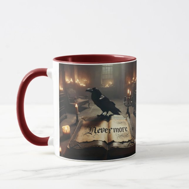 Taza Velas para libros Fantasy Cute Raven (Izquierda)