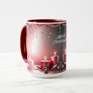 Taza Velas rojas decorativas Navidades marea