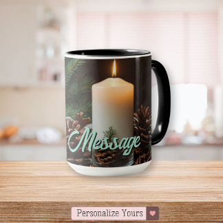 Taza Velas temáticas y pinecona de los navidades