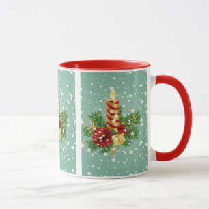 Taza Velas Y Copos De Nieve Para Los navidades