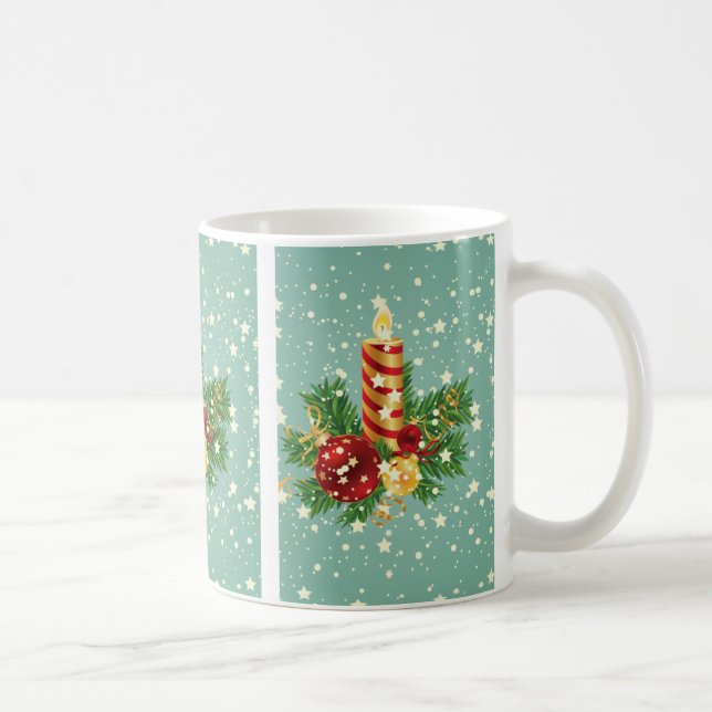 Taza Velas Y Copos De Nieve Para Los navidades (Derecha)