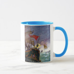 Taza Veleros en un mar tempestuoso