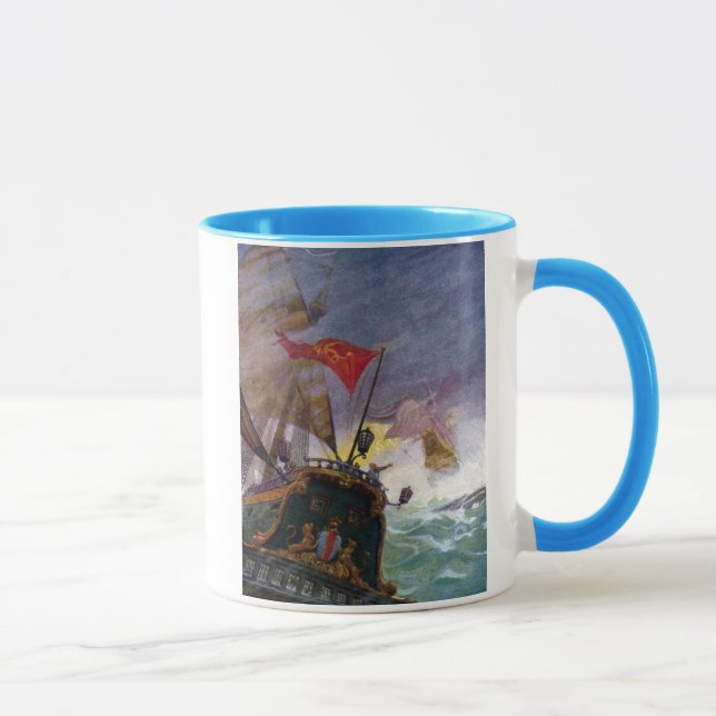 Taza Veleros en un mar tempestuoso (Derecha)
