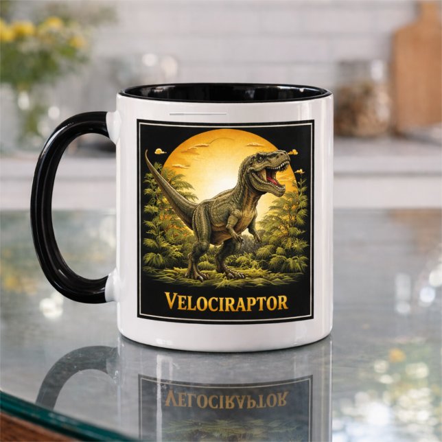 Taza Velociraptor Dinosaur Prehistoric Moon (Subido por el creador)