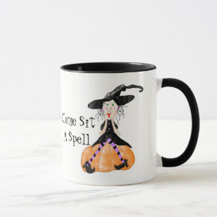 Taza Ven a sentarte a la peluca Halloween Mug