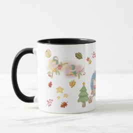Taza Venado, Ave, Conejo Y Hombre De Nieve En Temporada